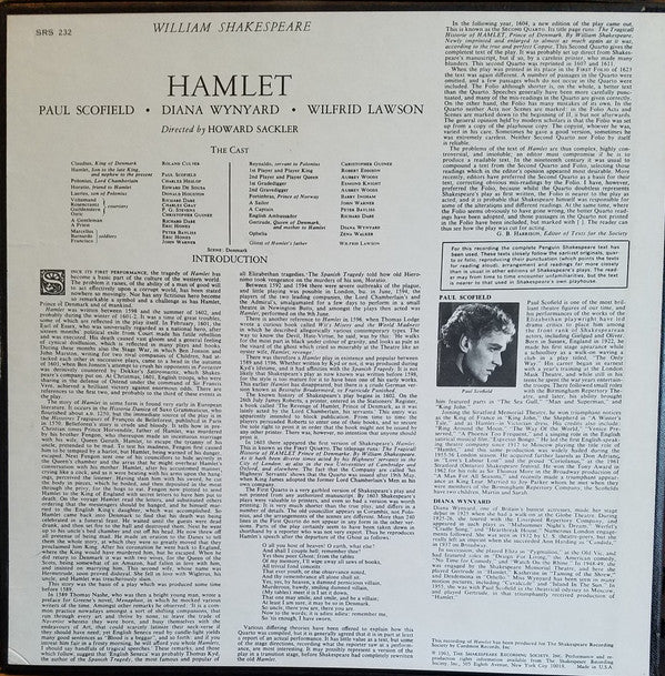 William Shakespeare, Paul Scofield - Hamlet - LP