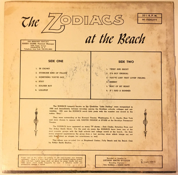 The Zodiacs* - At The Beach - LP