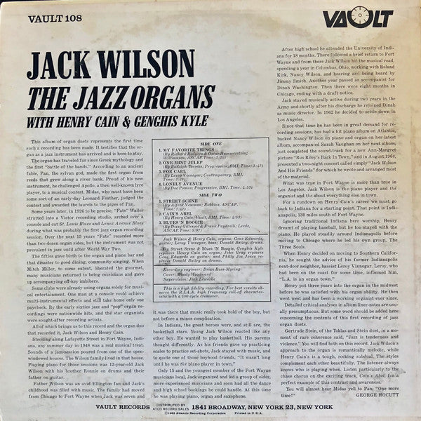 Jack Wilson - The Jazz Organs - LP