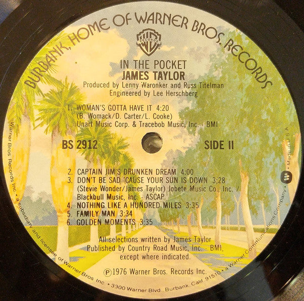 James Taylor  - In The Pocket - LP
