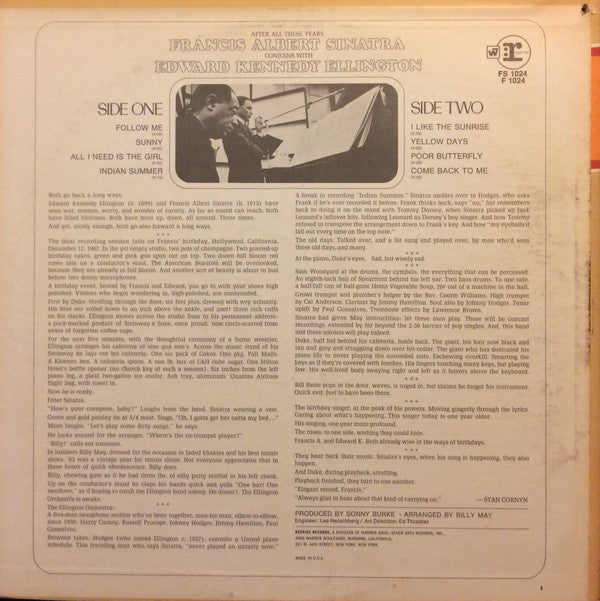 Francis Albert Sinatra* & Edward Kennedy Ellington* - Francis A. & Edward K. - LP