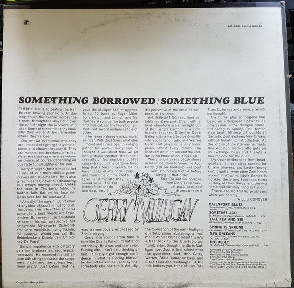Gerry Mulligan - Something Borrowed - Something Blue - LP