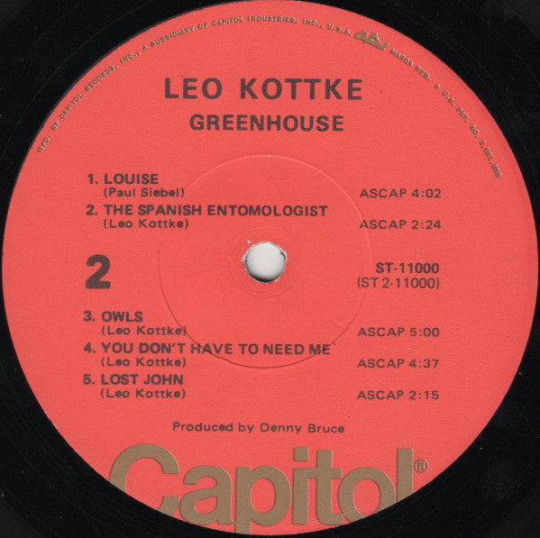 Leo Kottke - Greenhouse - LP