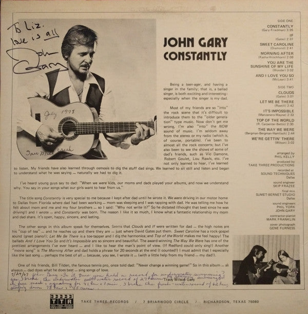 John Gary - Constantly - LP