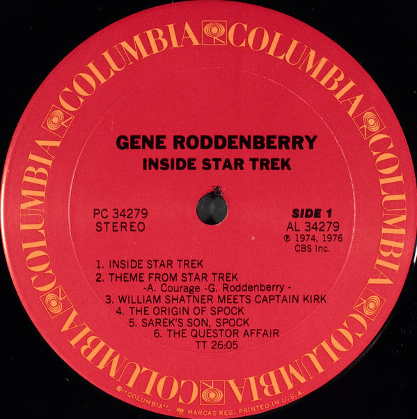 Gene Roddenberry - Inside Star Trek - LP