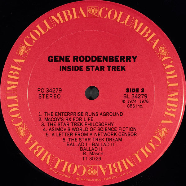 Gene Roddenberry - Inside Star Trek - LP
