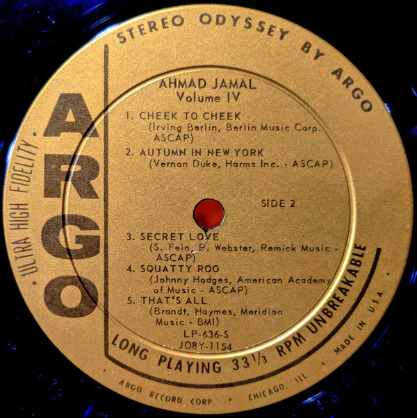 The Ahmad Jamal Trio* - Volume IV - LP