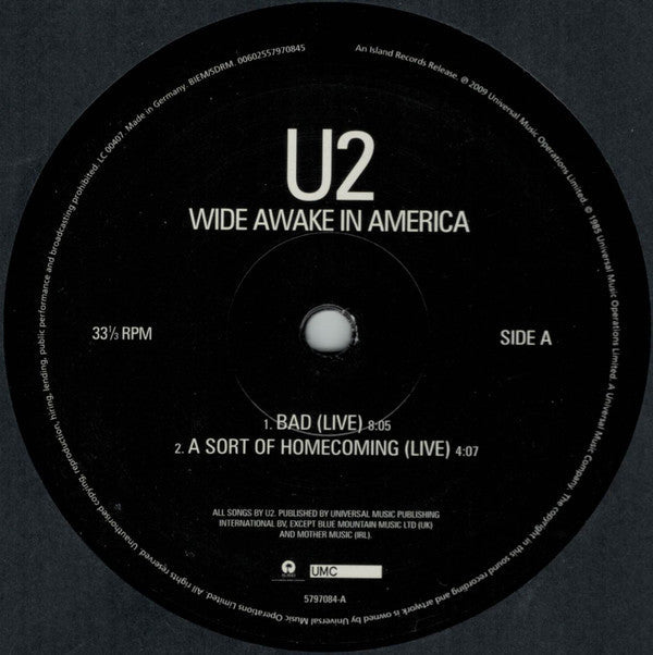 U2 - Wide Awake In America - LP