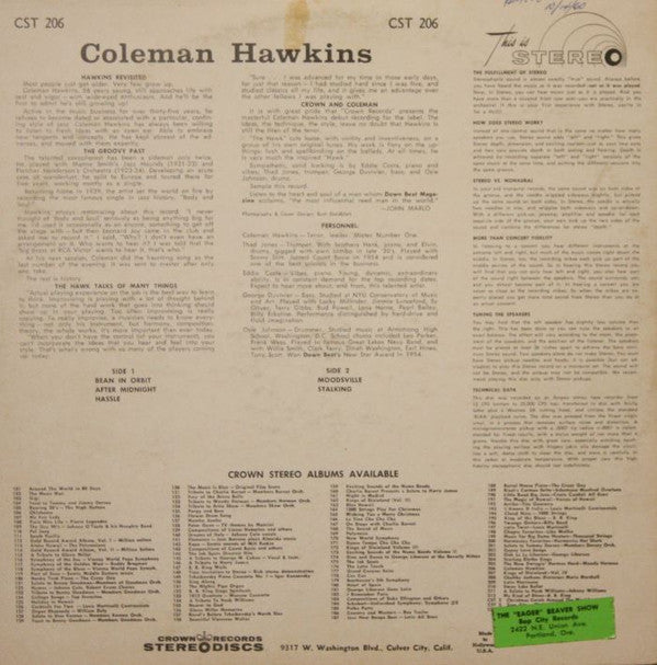 Coleman Hawkins - Coleman Hawkins And His Orchestra - LP