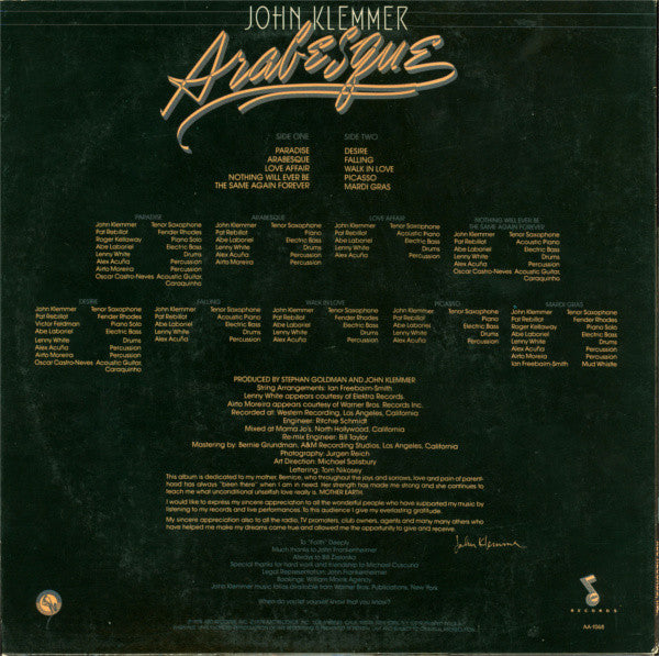 John Klemmer - Arabesque - LP