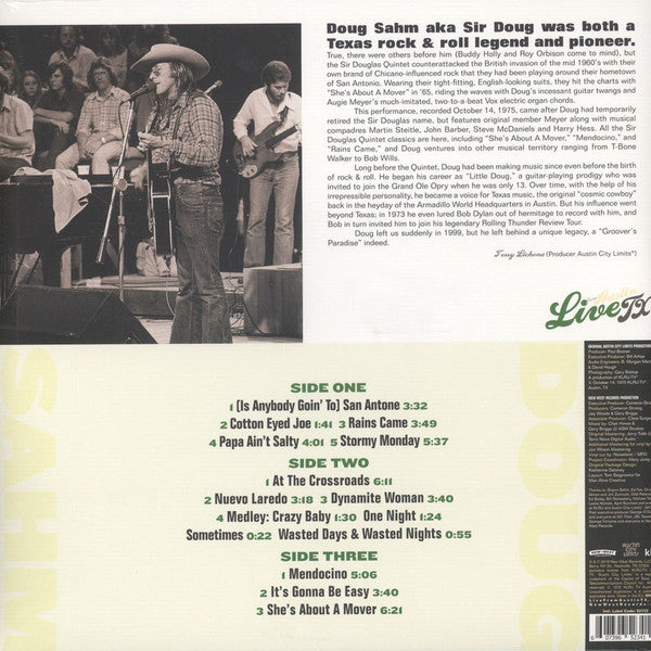 Doug Sahm - Live From Austin TX - LP