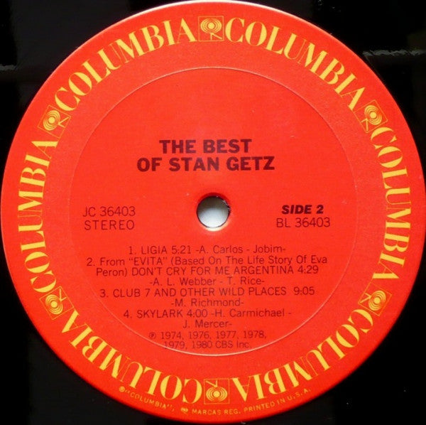 Stan Getz - The Best Of Stan Getz - LP