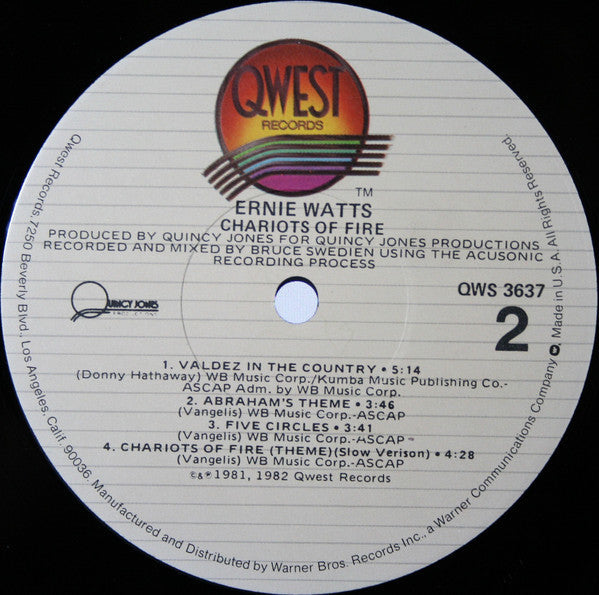 Ernie Watts - Chariots Of Fire - LP