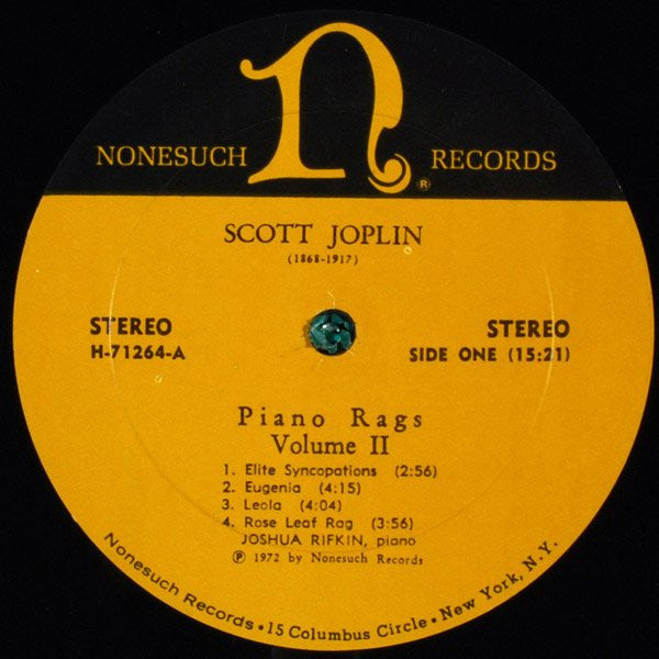 Scott Joplin - Joshua Rifkin - Piano Rags, Volume II - LP