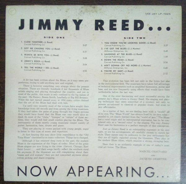 Jimmy Reed - Now Appearing - LP