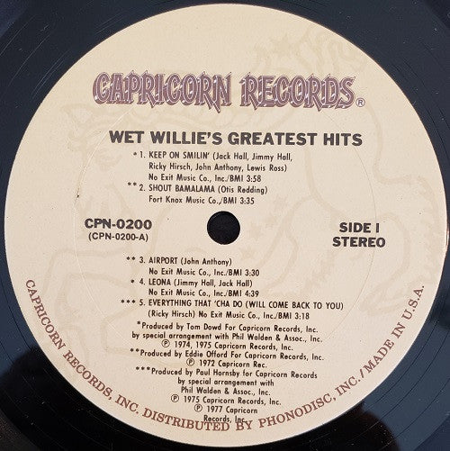 Wet Willie - Wet Willie Greatest Hits - LP