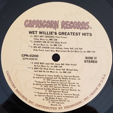 Wet Willie - Wet Willie Greatest Hits - LP