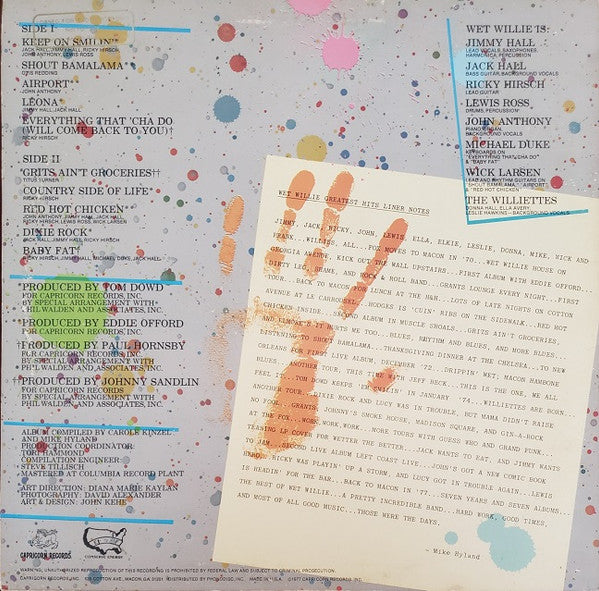 Wet Willie - Wet Willie Greatest Hits - LP