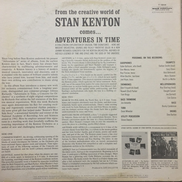 Stan Kenton - Adventures In Time, A Concerto For Orchestra - LP