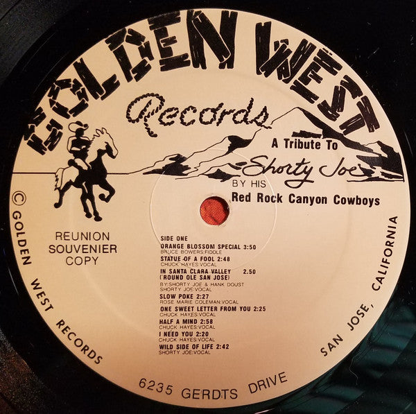 "Shorty Joe" & His Red Rock Canyon Cowboys - A Tribute To Shorty Joe - LP