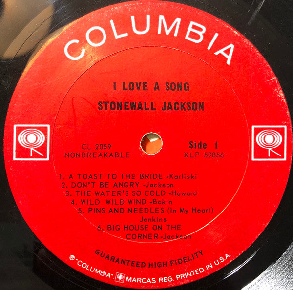 Stonewall Jackson - I Love A Song - LP