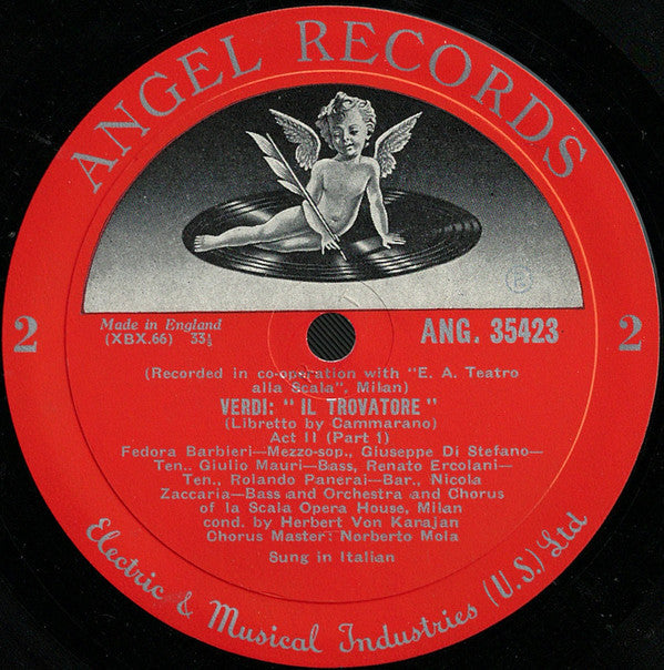 Verdi*, Maria Callas, Guiseppe Di Stefano*, Rolando Panerai, Fedora Barbieri, Orchestra* And Chorus Of La Scala, Milan*, Norberto Mola, Herbert Von Karajan - Il Trovatore - LP