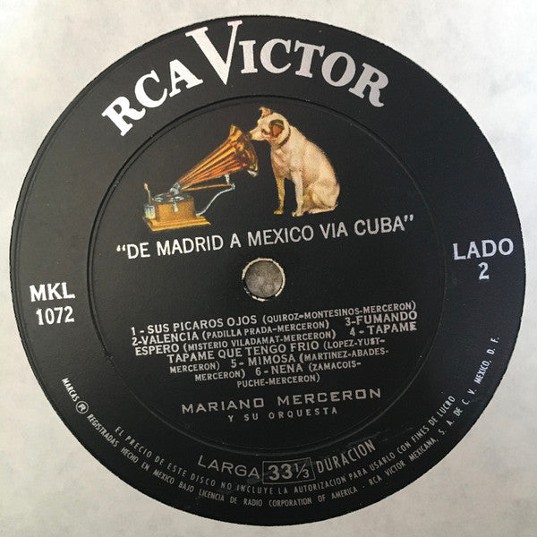 Mariano Mercerón* - Vol. II - De Madrid A Mexico Via Cuba - LP