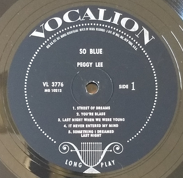 Peggy Lee - So Blue - LP