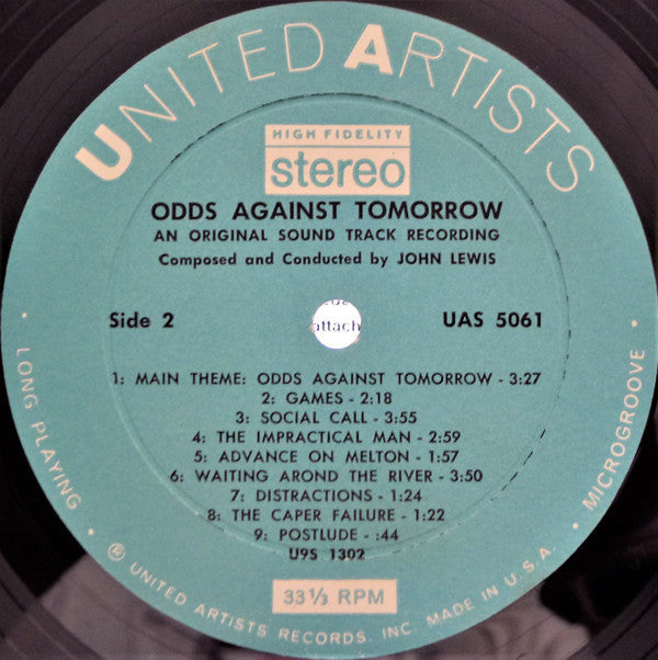 John Lewis  - Odds Against Tomorrow (Original Music From The Motion Picture Soundtrack) - LP