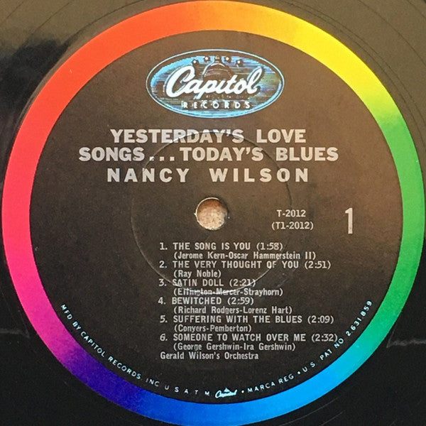 Nancy Wilson / Gerald Wilson's Orchestra* - Yesterday's Love Songs • Today's Blues - LP