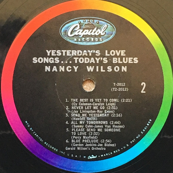 Nancy Wilson / Gerald Wilson's Orchestra* - Yesterday's Love Songs • Today's Blues - LP