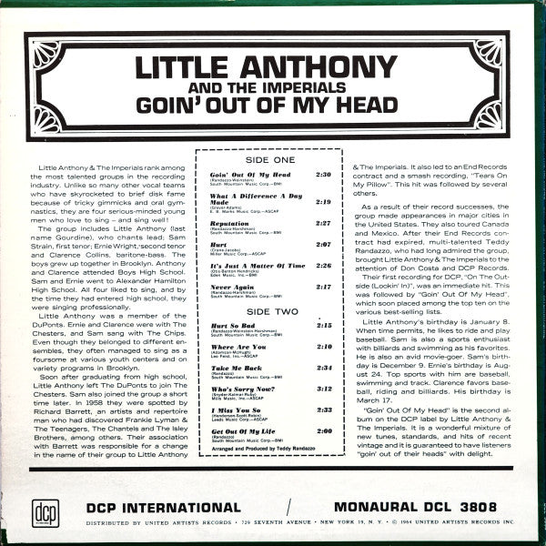 Little Anthony And The Imperials* - Goin' Out Of My Head - LP