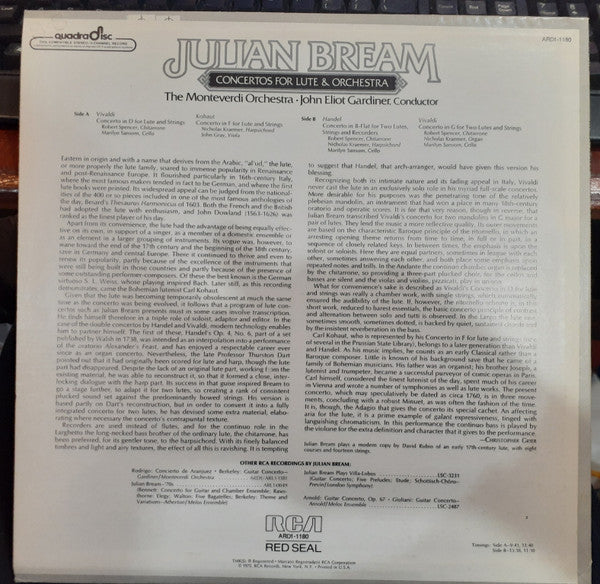 Vivaldi* · Handel* · Kohaut* / Julian Bream - Concertos For Lute & Orchestra - LP