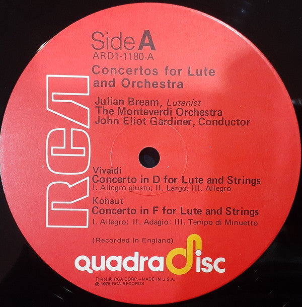 Vivaldi* · Handel* · Kohaut* / Julian Bream - Concertos For Lute & Orchestra - LP