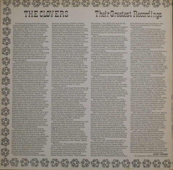 The Clovers - Their Greatest Recordings, The Early Years - LP