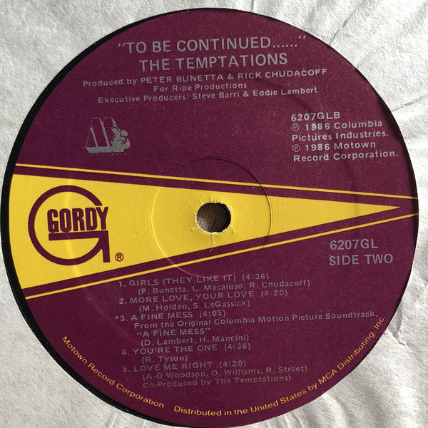 The Temptations - To Be Continued... - LP