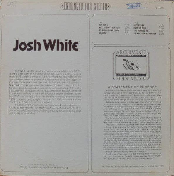 Josh White - Josh White - LP