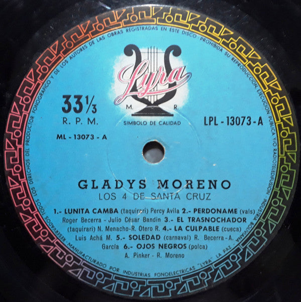 Gladys Moreno - Embajadora De La Cancion - LP