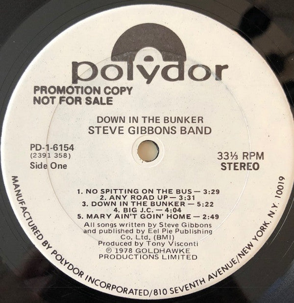 Steve Gibbons Band - Down In The Bunker - LP