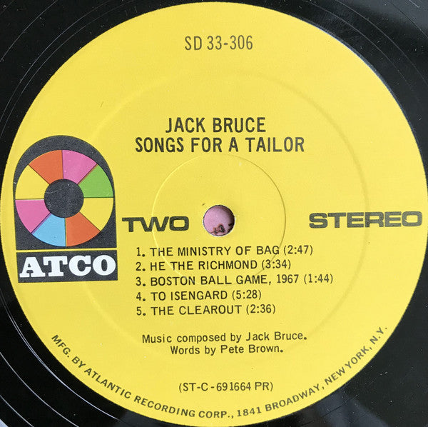 Jack Bruce - Songs For A Tailor - LP