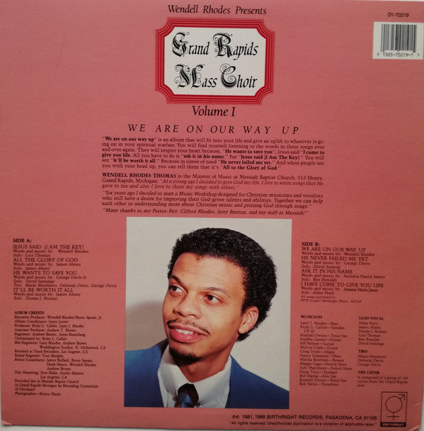 Wendell Rhodes Presents Grand Rapids Mass Choir - We Are On Our Way Up - LP