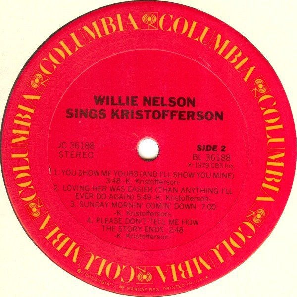 Willie Nelson - Willie Nelson Sings Kristofferson - LP