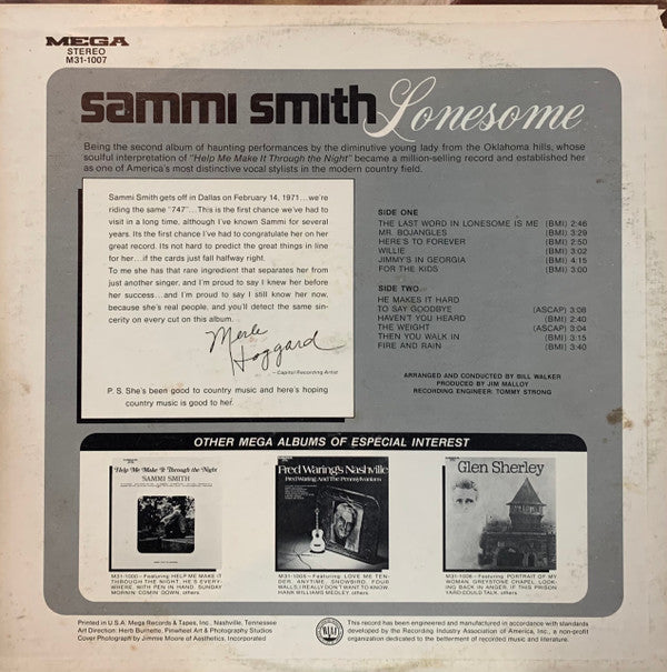 Sammi Smith - Lonesome - LP