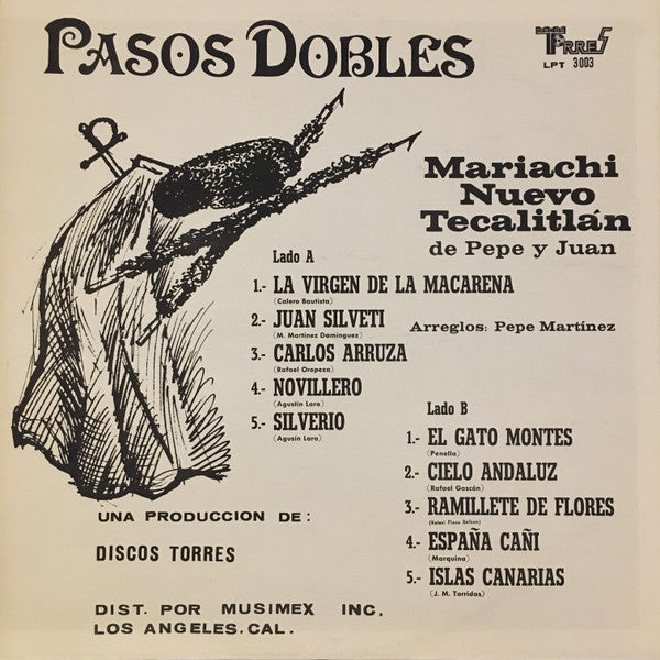 Mariachi Nuevo Tecalitlán De Pepe Y Juan* - Pasos Dobles - LP