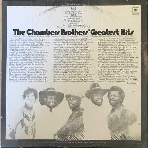 The Chambers Brothers - The Chambers Brothers' Greatest Hits - LP