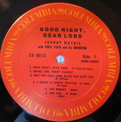 Johnny Mathis - Good Night, Dear Lord - LP