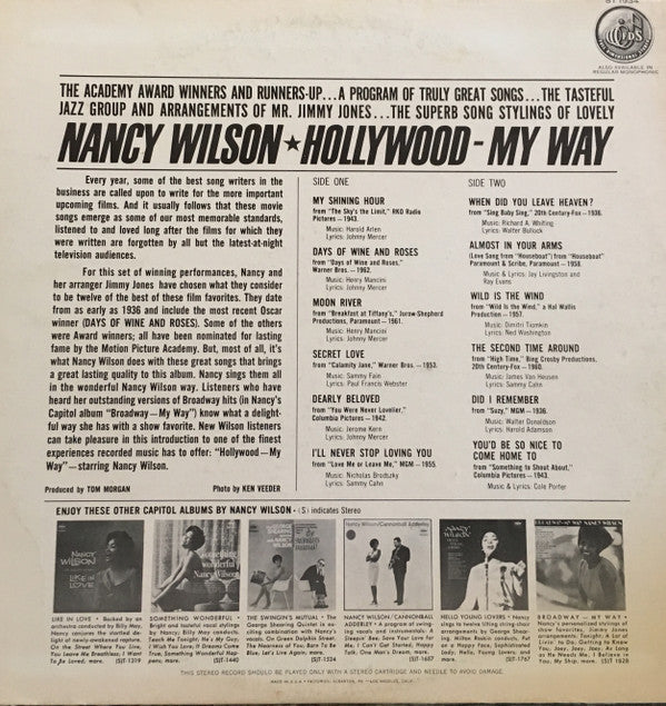 Nancy Wilson - Hollywood - My Way - LP
