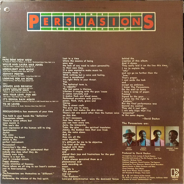 The Persuasions - Chirpin' - LP