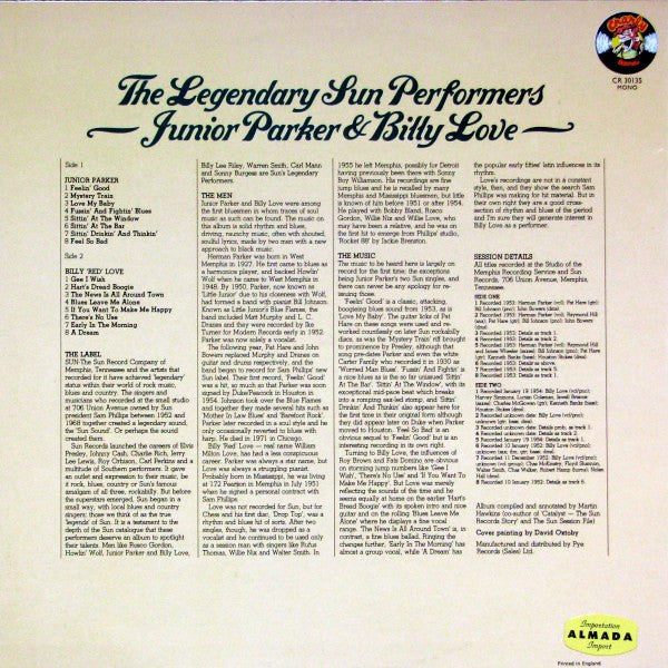 Junior Parker* / Billy Love* - The Legendary Sun Performers - LP