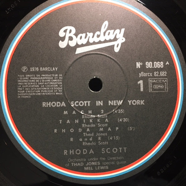 Rhoda Scott Orchestra Under The Direction Of Thad Jones Special Guest Mel Lewis - Rhoda Scott In New York - LP